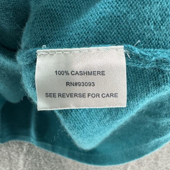 Tyler Boe Sweater Womens S Teal Cashmere Tunic Pullover V-Neck Front Pockets - Picture 10 of 11